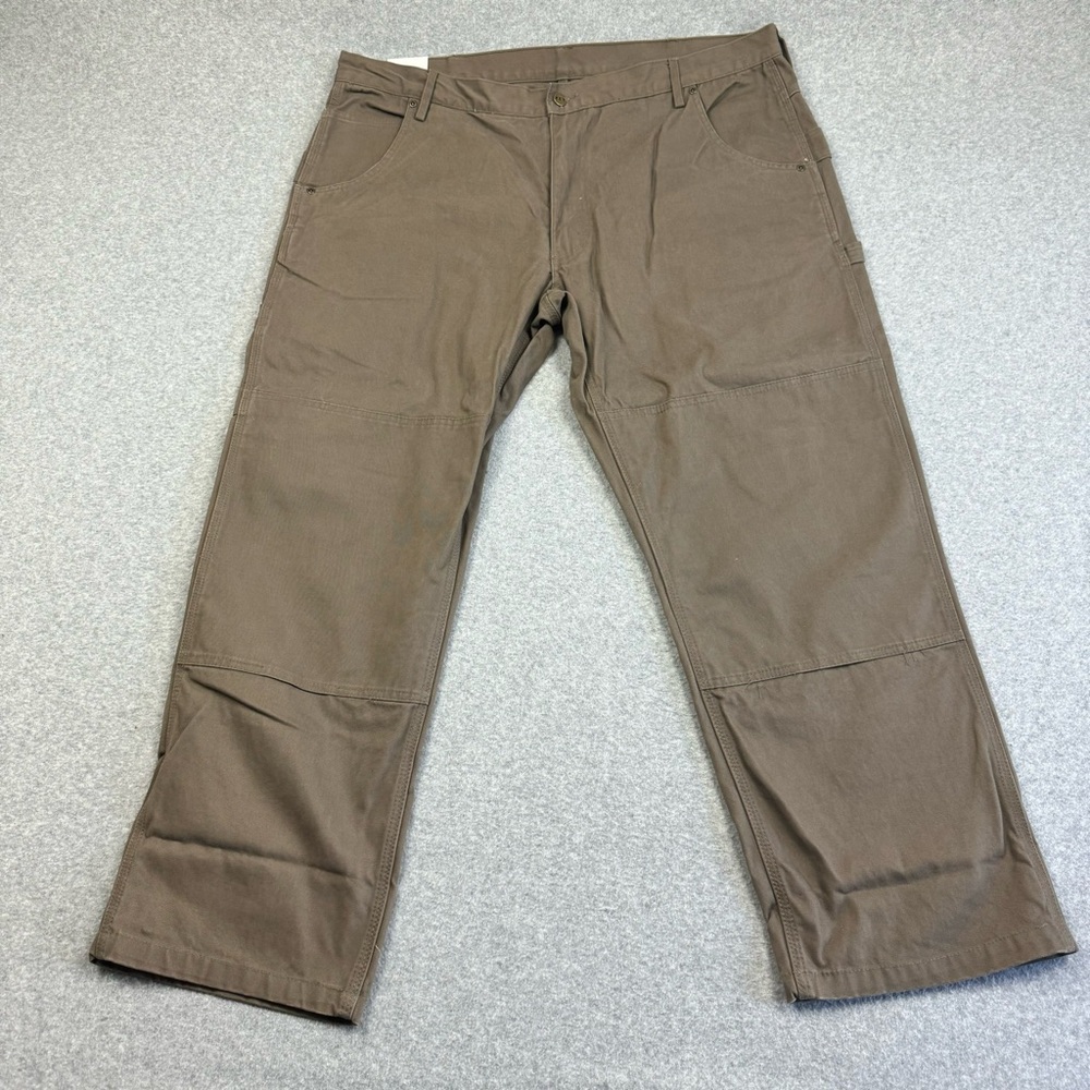 Key Industries Duck Dungaree Pants Mens 42x30 Double Knee‎ Duck Canvas Brown NWT